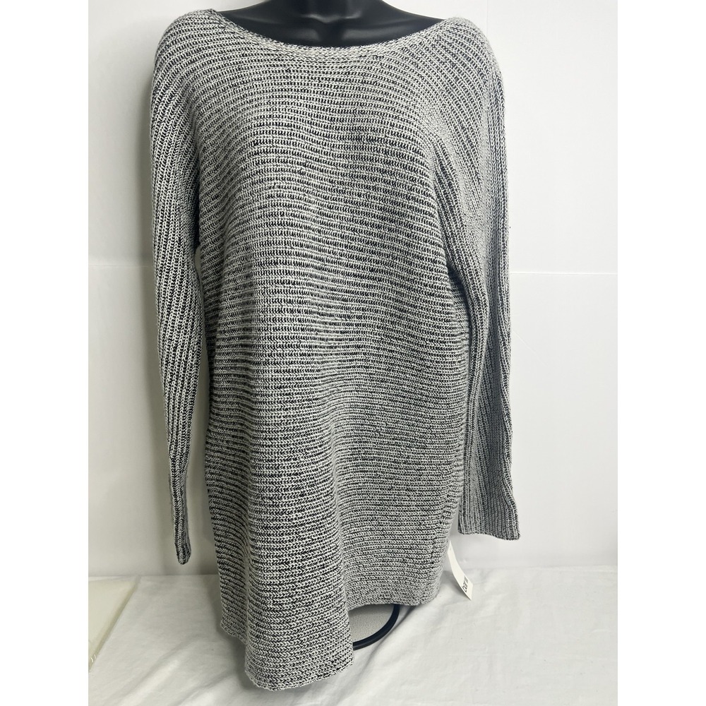 Bar III Sweater Womens Medium Gray Criss Cross‎ Back Pullover Knit Lightweight